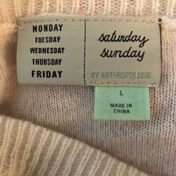 NWT Anthropologie striped crew neck cashmere sweater, size large - Picture 5 of 9